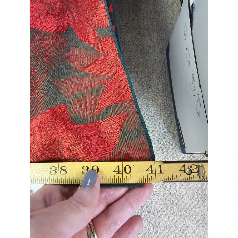 Vintage 1980s‎ Christmas Tablecloth Pointsettias Rectangular